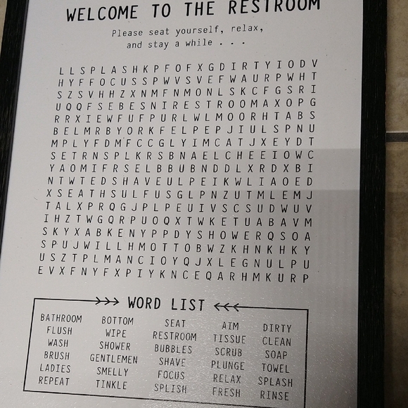 Welcome to the Restroom Word Search Wall Art - Picture 4 of 7